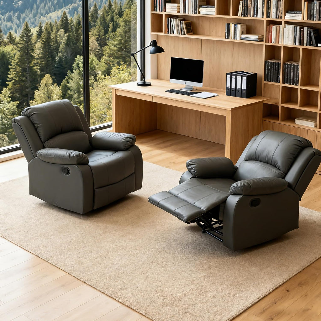 Manual Recliner Chair, Lazy Leather Recliner, Perfect for Lounging in the Living Room, Home Theater and Bedroom, an Excellent Gift for Home