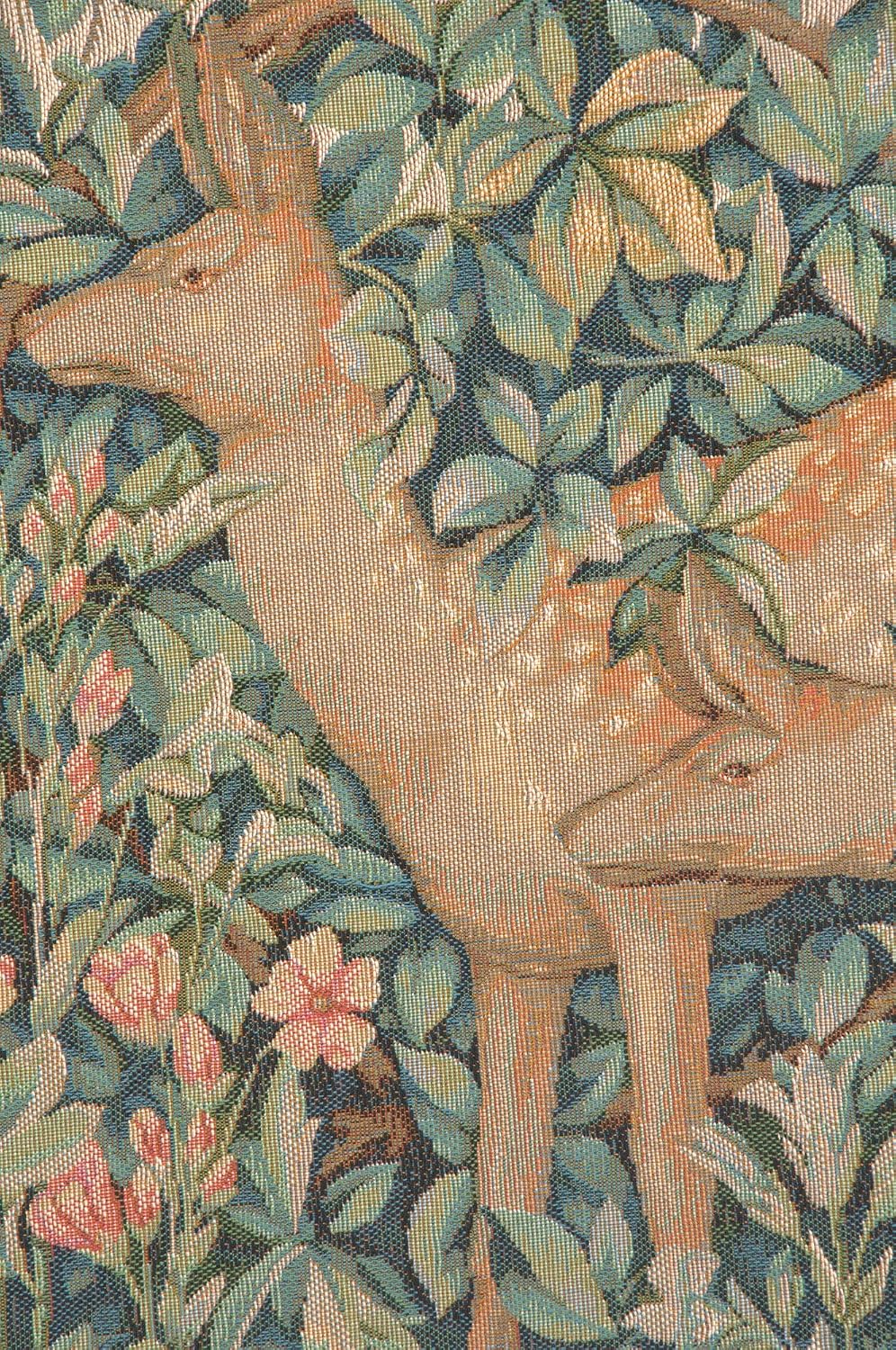 Charlotte Home Furnishings Inc French 46 x 28 in, Pheasant and Doe Medieval Tapestry Wall hanging Boho decor for Living Room Home Decor, European Cotton Jacquard Woven