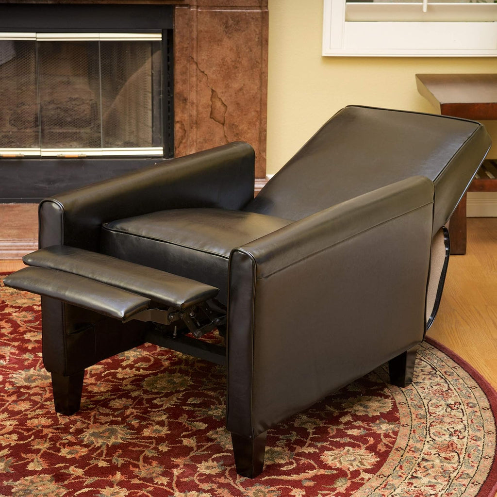 GDFStudio Lucas Space-Saving Leather Recliner | Perfect for Home or Office | Ideal Furnishing Option for Smaller Living Spaces