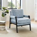 Roundhill Furniture Kelly Mid-Century Modern Chenille Upholstered Accent Armchair, Blue