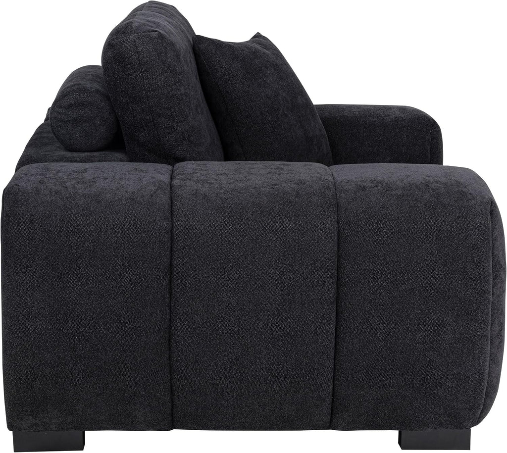 Coaster Home Furnishings - Octavia - Fabric Upholstered Accent Chair with Track Arms, Tufted Back, Curved Shape and Pocket Coil Seating - Living Room - Black - 511063