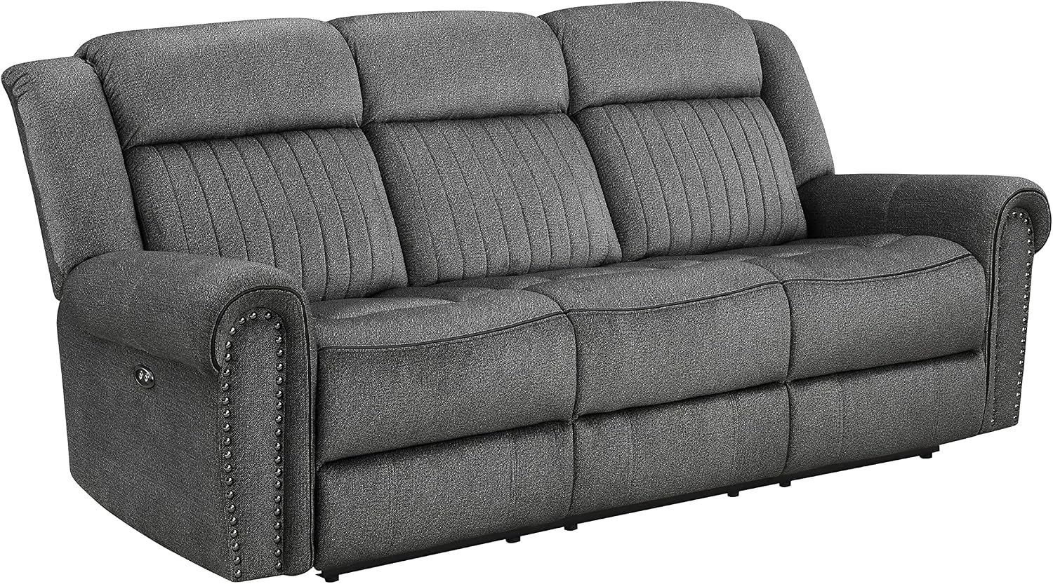 Lexicon Dakota 2-Piece Power Reclining Living Room Set, Charcoal