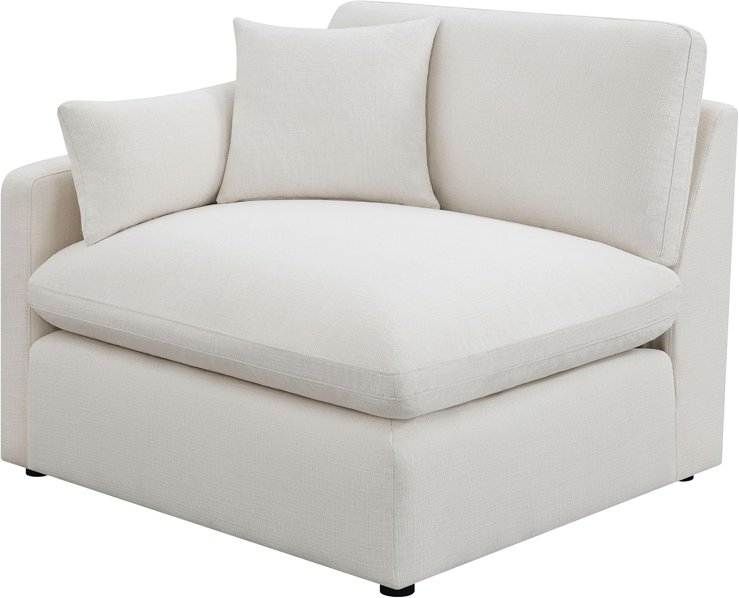 Coaster Home Furnishings - Hobson - 4-Piece Upholstered Modular Sectional Sofa with Accent Pillows and Sloped Track Armrests - Living Room - Ivory - 551451-SETB