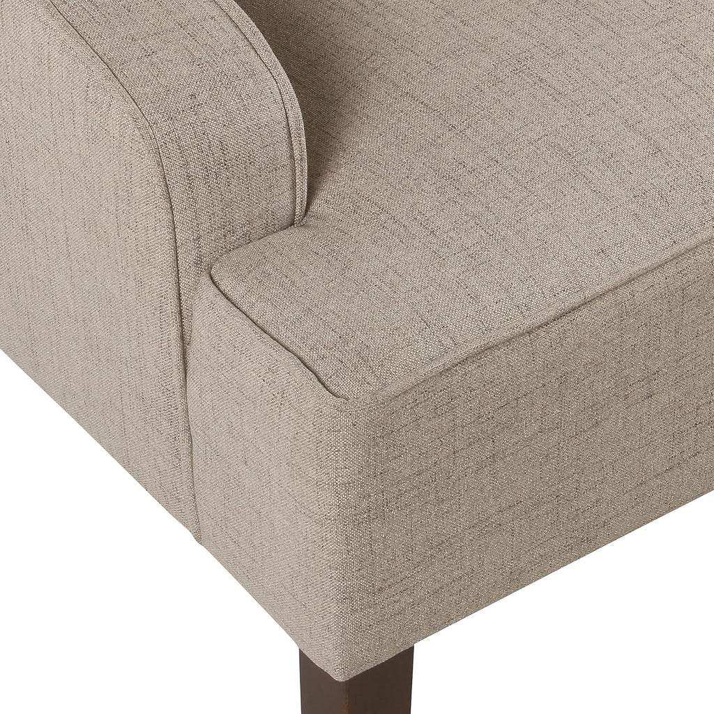 Homepop Home Decor | Upholstered Swoop Arm Accent Chair | Accent Chairs for Living Room & Bedroom | Decorative Home Furniture，Light Taupe