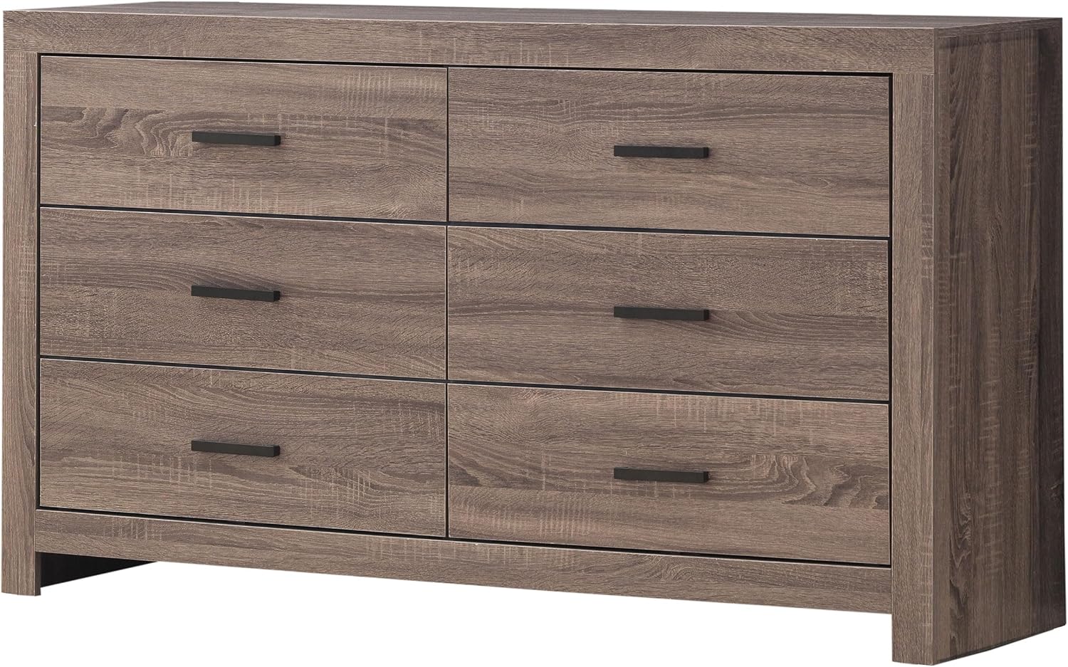 Coaster Home Furnishings Brantford Farmhouse 59-inch 6-Drawer Bedroom Dresser Clothing Storage Cabinet Wide Chest of Drawers Organizer Unit Barrel Oak 207043