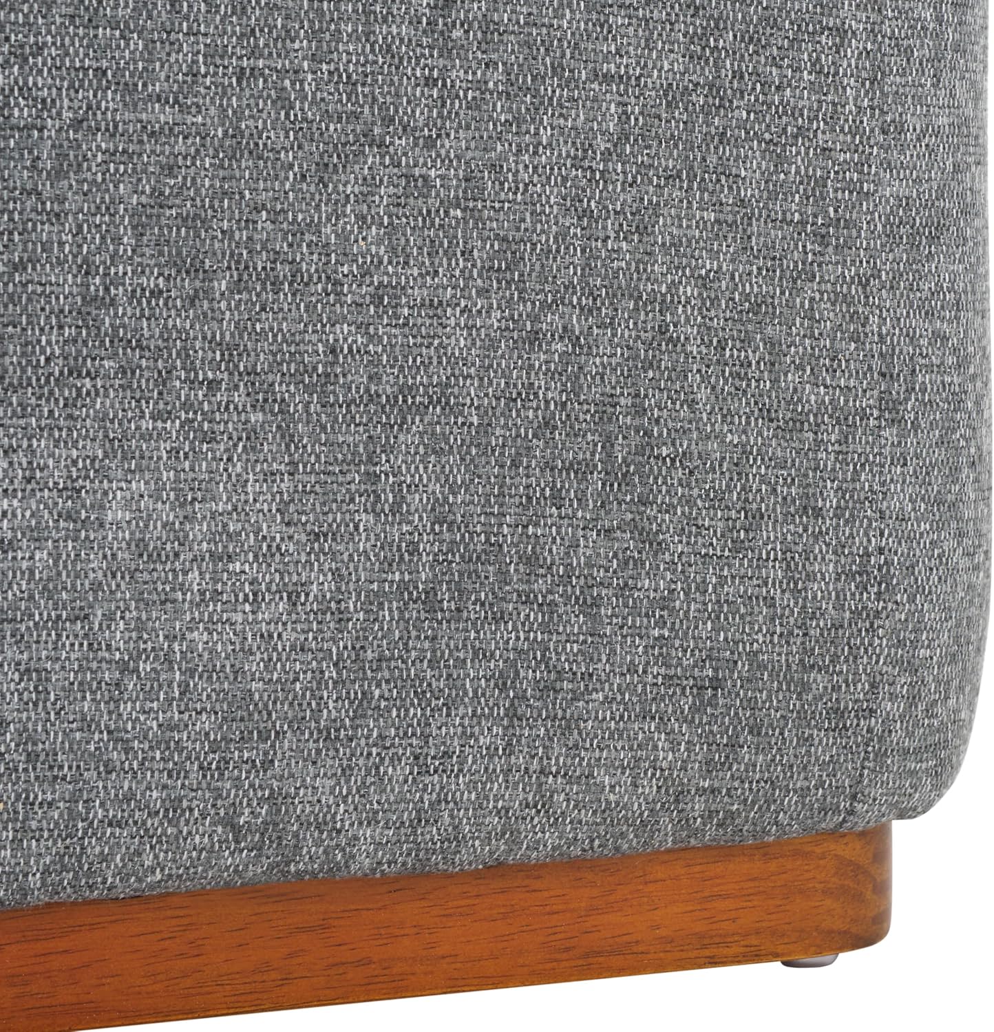 SAFAVIEH Home Collection Oreus Mid-Century Modern Grey Linen/Brown Walnut Solid Wood Accent Chair
