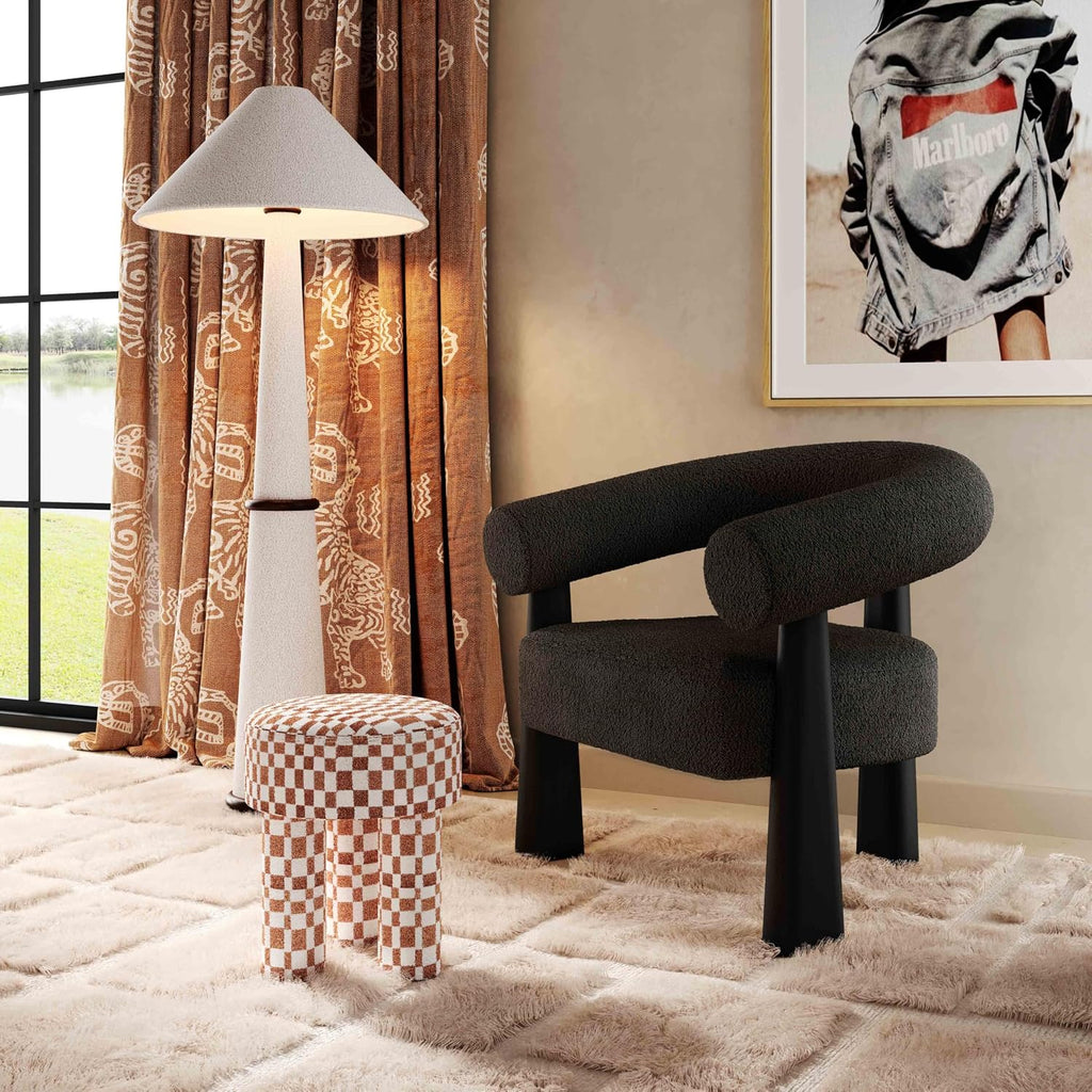 Tov Furniture Spara Black Performance Boucle Accent Chair (Black)