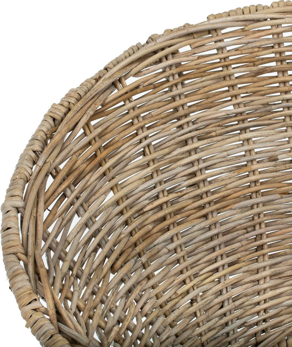 Safavieh Home Sierra Coastal Grey Wash Rattan and Dark Steel Round Accent Chair