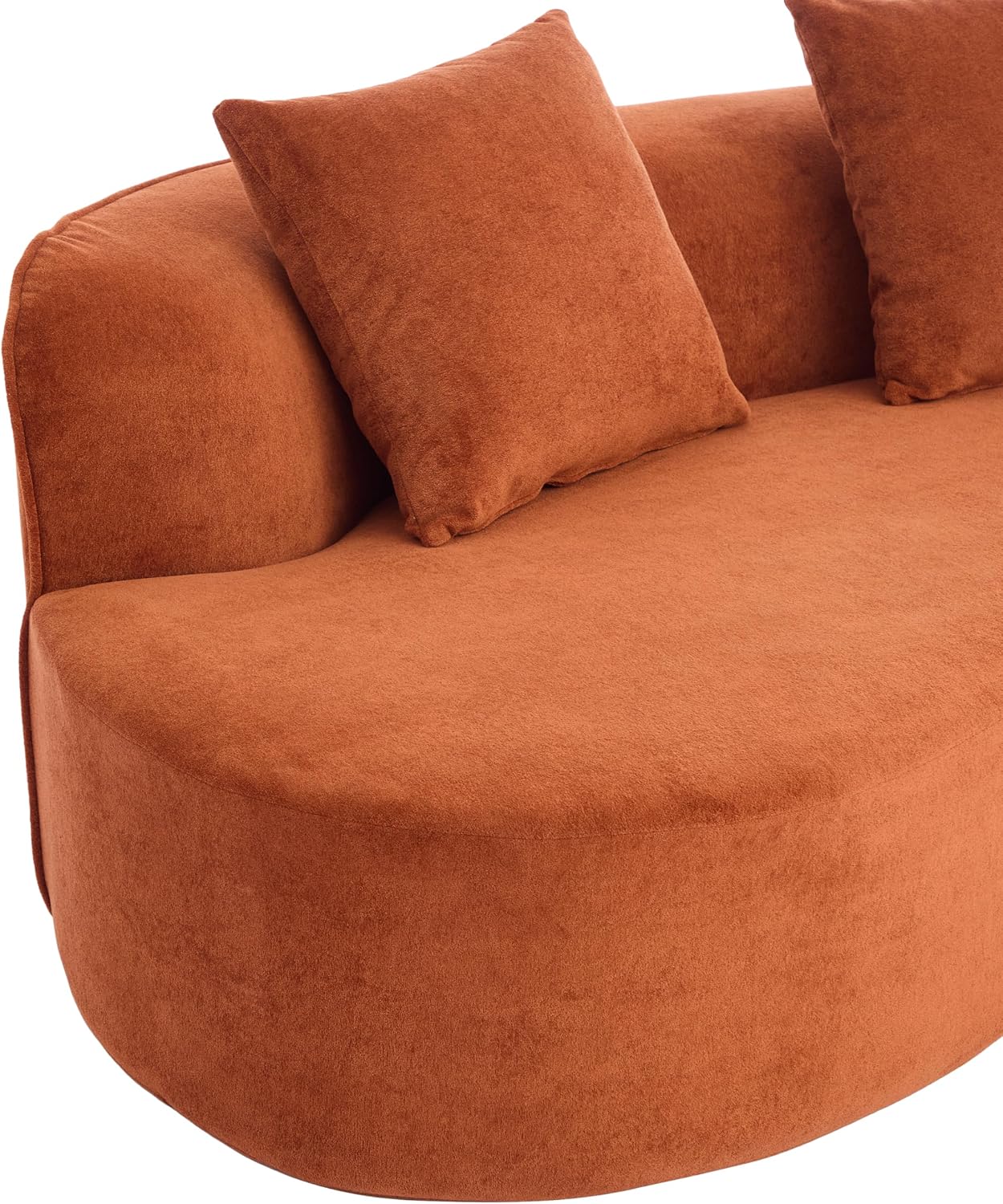 Christopher Knight Home Braebt 126' Modular Sofa with 4 Throw Pillows, Curved 5-Seater Large Sofa Couches, Comfy Upholstered Sectional Cloud Couch for Living Room, No Assembly Required, Dark Orange