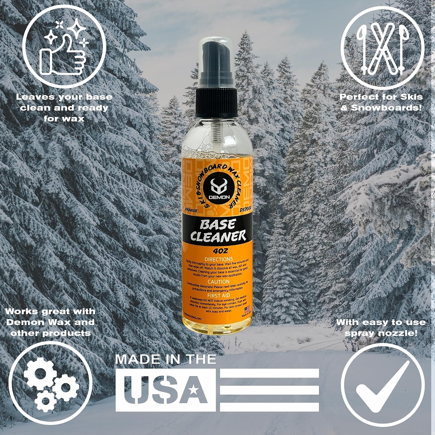 Demon Charger Plus Ski and Snowboard Tuning Kit with Iron, Wax, Vise, Brush Kit, Base Cleaner and Wax Apron