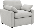 Coaster Home Furnishings - Collins - Wood and Fabric - Power Recliner with Horizontal Tufted Detail, Padded Arms, and Reversible Cushions - Living Room - Gray - 609563P