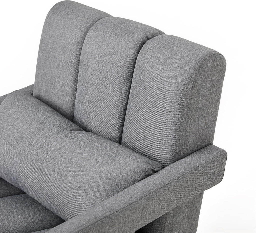 Christopher Knight Home Smyth Modern Armchair, Upholstered Accent Chair,Minimalist Lounge Chair, Cozy Seating Chair,Bedroom Chair,with Linen Fabric and a Pillow, Gray