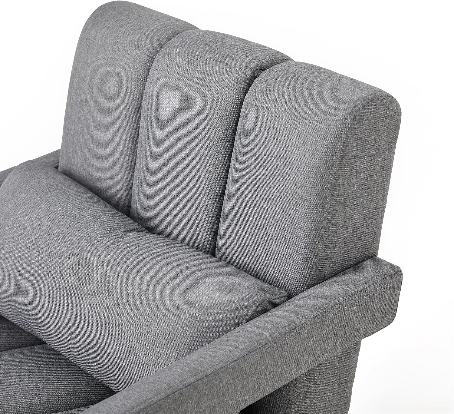 Christopher Knight Home Smyth Modern Armchair, Upholstered Accent Chair,Minimalist Lounge Chair, Cozy Seating Chair,Bedroom Chair,with Linen Fabric and a Pillow, Gray