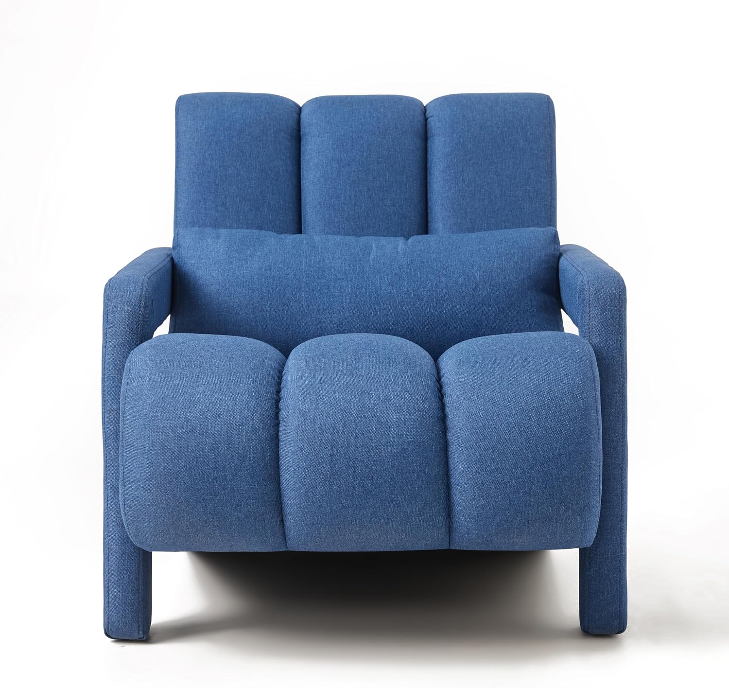 Christopher Knight Home Smyth Modern Armchair, Upholstered Accent Chair,Minimalist Lounge Chair, Cozy Seating Chair,with Linen Fabric and a Pillow, Bedroom Chair, Navy Blue