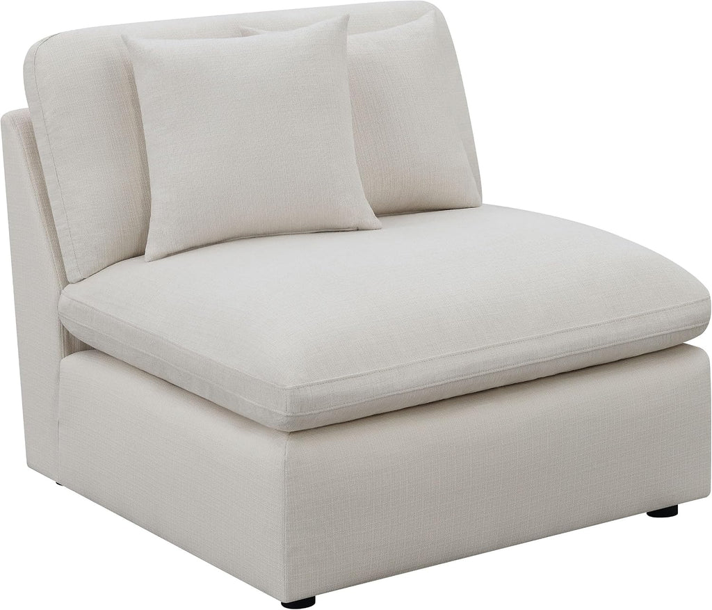Coaster Home Furnishings - Hobson - 4-Piece Upholstered Modular Sectional Sofa with Accent Pillows and Sloped Track Armrests - Living Room - Ivory - 551451-SETB