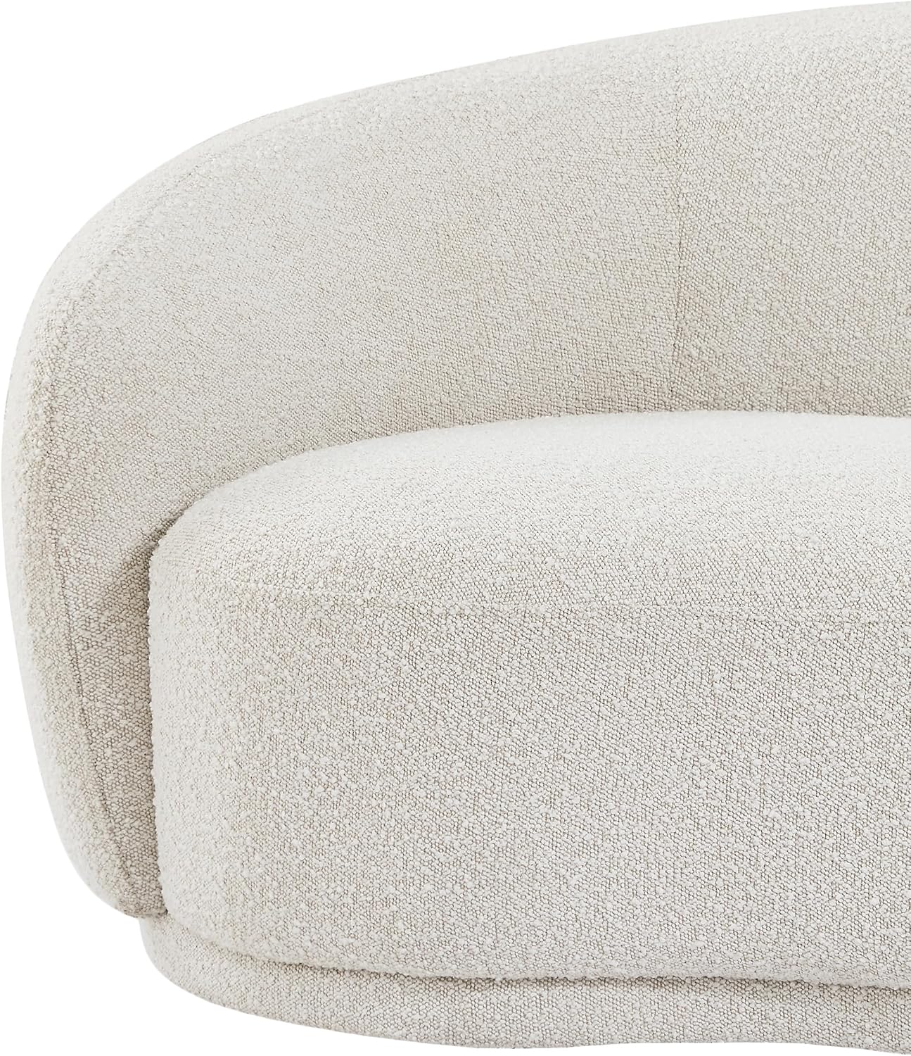 Meridian Furniture 693Cream-C Hyde Collection Modern | Contemporary Boucle Fabric Upholstered Accent Chair with Rounded Back, Cream, 42' W x 38' D x 27.5' H