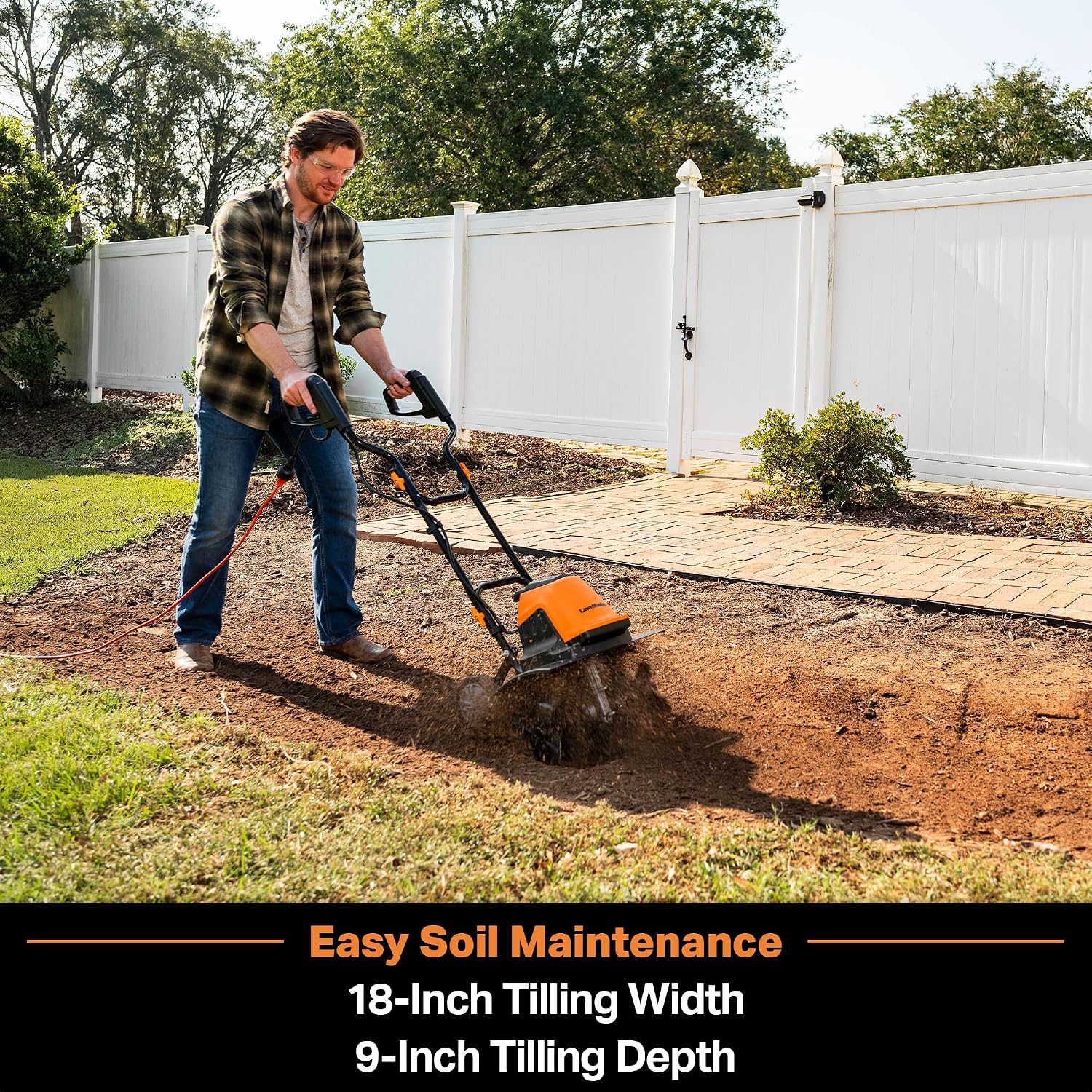 LawnMaster 13.5 Amp 18' Electric Tiller – TE1318M