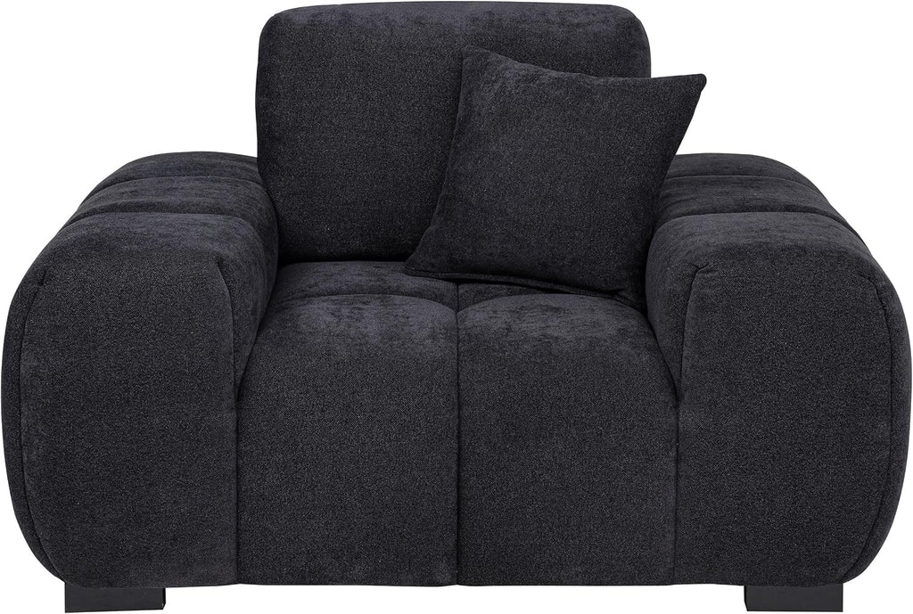 Coaster Home Furnishings - Octavia - Fabric Upholstered Accent Chair with Track Arms, Tufted Back, Curved Shape and Pocket Coil Seating - Living Room - Black - 511063