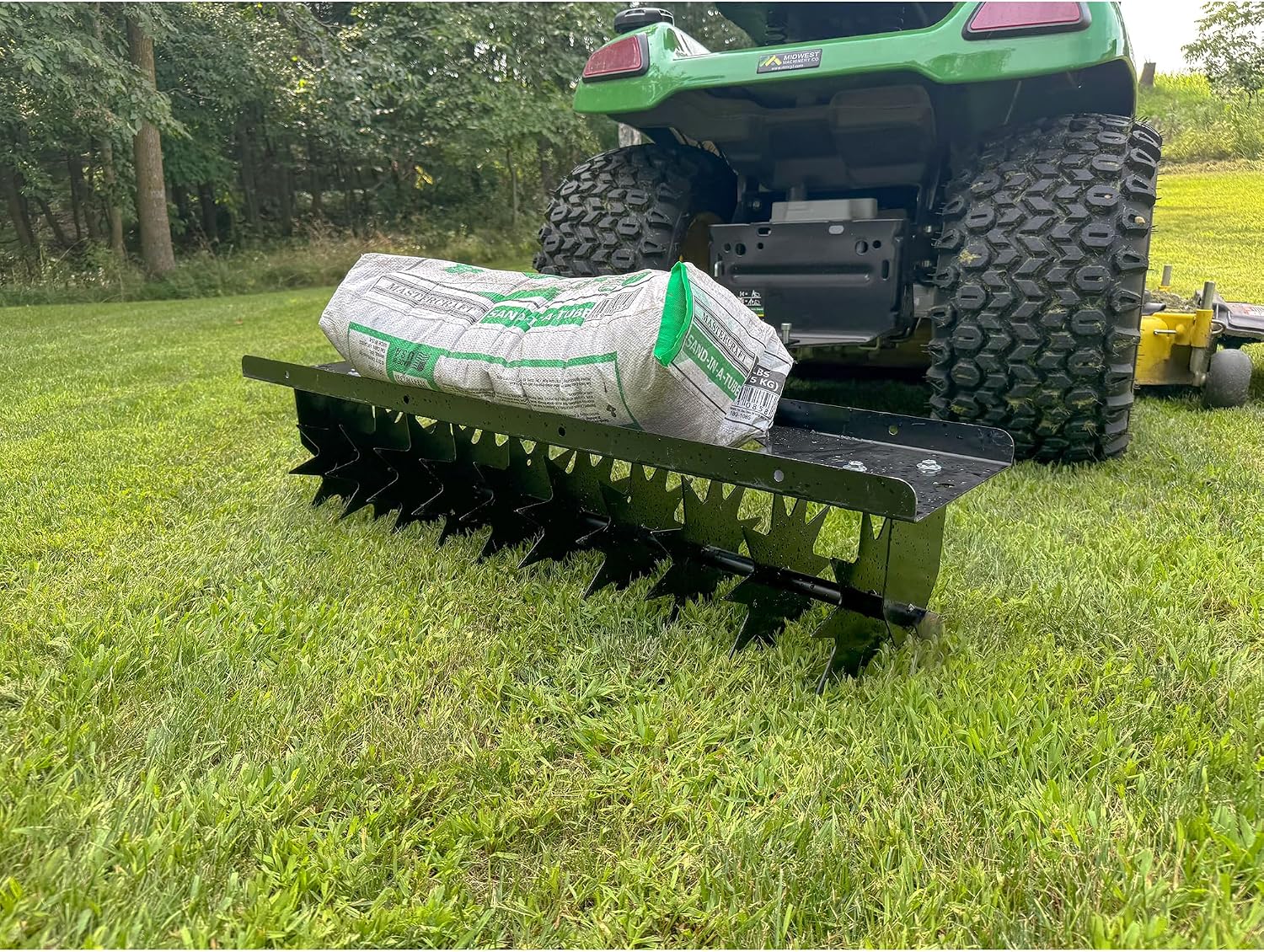 Yarn Stuff Spike Lawn Aerator, 40 Inch Wide Pin-Style Hitch with Weight Tray, Tiller for Gardening and Soil Penetration, Lawn Mower and ATV Compatible