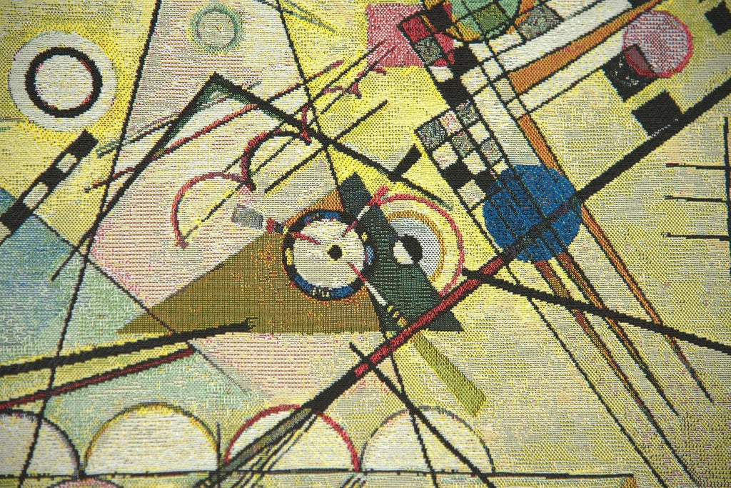 C Charlotte Home Furnishings Inc Kandinsky Composition VIII European Tapestry Wall Hanging | Viscose Cotton and Polyester Blend Wall Art | 19 in. x 27 in | Home Decor Accents | Inspired by Famous