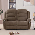 Weture Oversized Recliner Loveseat with Heat and Massage, Wall-Hugger Reclining Sofa with Cup Holders and USB Port, Big Large 2-Seater Double RV Recliner Loveseat for Living Room (Fabric, Brown)