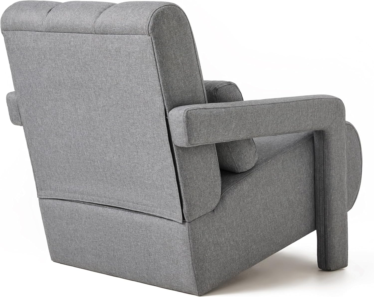 Christopher Knight Home Smyth Modern Armchair, Upholstered Accent Chair,Minimalist Lounge Chair, Cozy Seating Chair,Bedroom Chair,with Linen Fabric and a Pillow, Gray