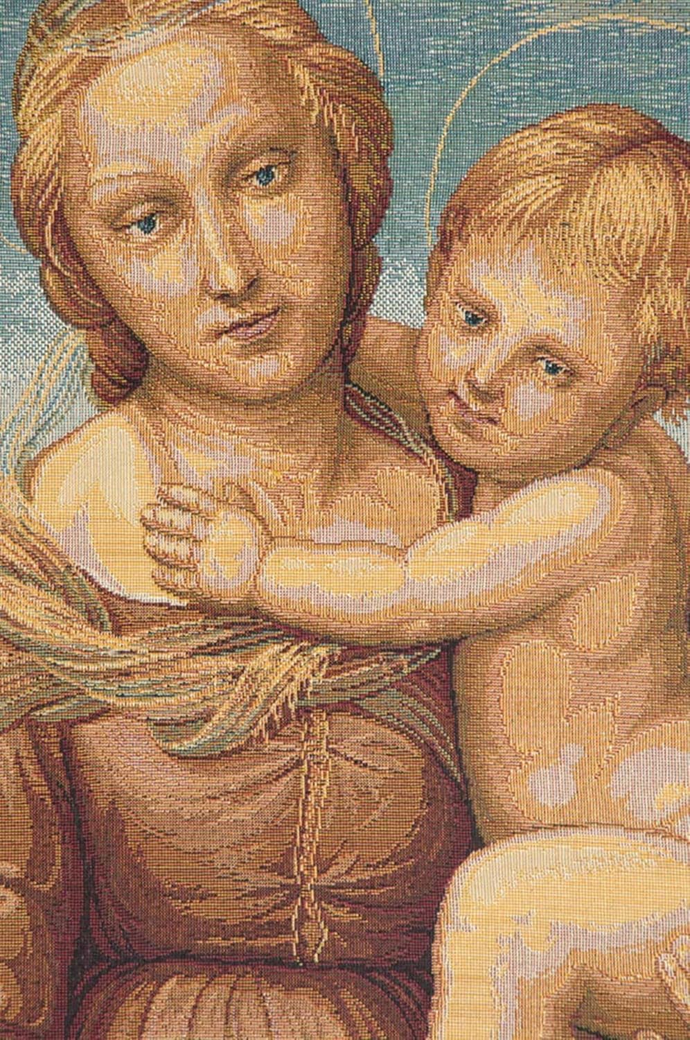 Charlotte Home Furnishings Inc. Cowper Madonna By Raphael Italian Tapestry Wall Hanging 24 X 20 Inch Viscose Cotton And Polyester Blend Wall Art Perfect For Home Decor And Wall Decor By Raphael