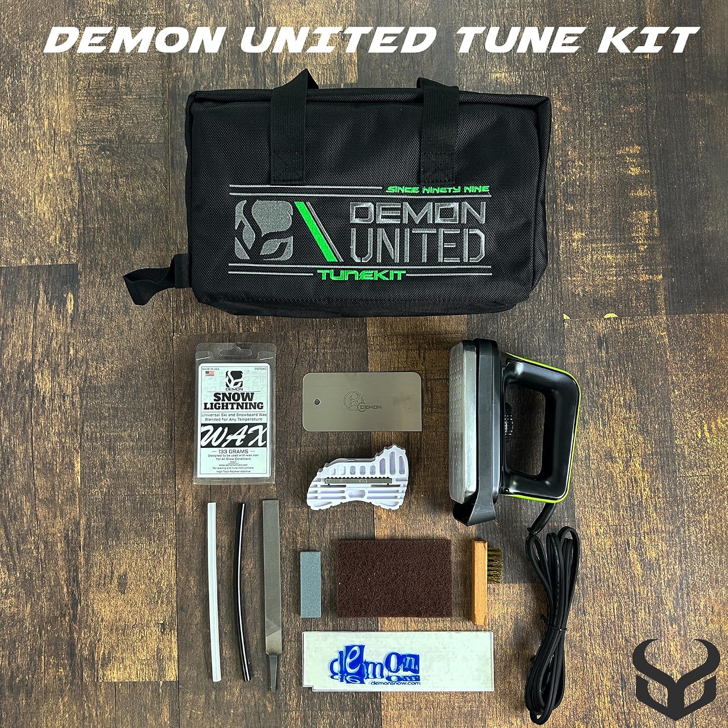 Demon United Total Ski and Snowboard Tuning Kit with Made in USA All Season Wax and Ski and Snowboard Ultra Vise for Tuning