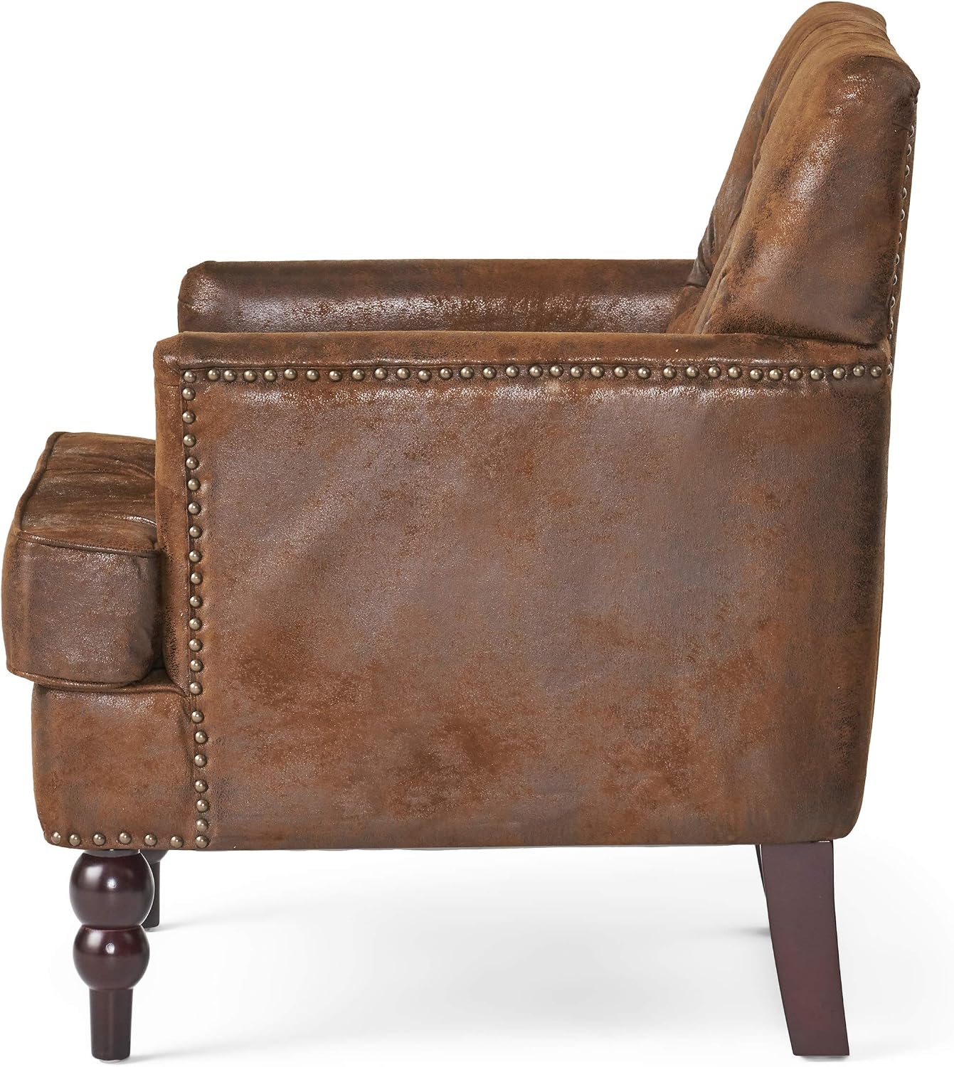 Christopher Knight Home Malone Tufted Club Chair, Brown 28D x 29.5W x 33.5H Inch