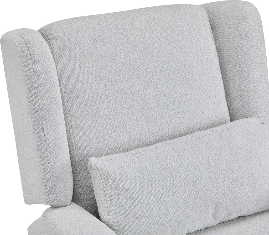 Christopher Knight Home Dolia Fabric Upholstered 360° Swivel Chair, Push-Back Power Recliner Chair, Iron Recliner Sofa with Rotation, Living Room Lounge Sofa, Adjustable Backrest, Gold + Light Grey
