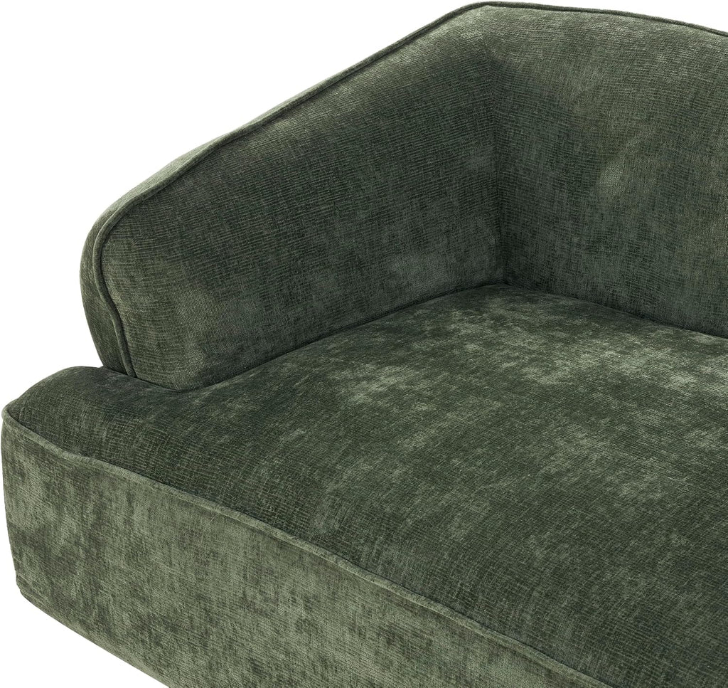 Christopher Knight Home Zacha 121' Modular L-Shape Sofa Couch with Chaise Lounge, Modern Boneless Sofa for Living Room, Fabric Upholstered Cloud Couch with Deep Seat, Olive Green