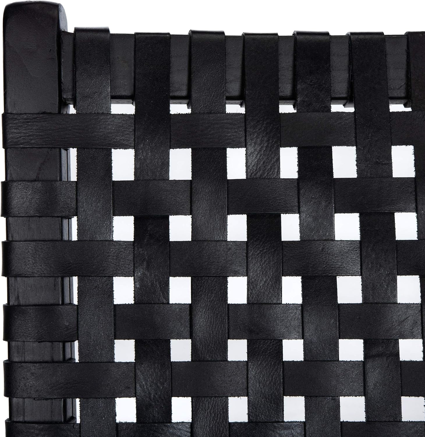 Safavieh Home Luna Black and Black Leather Woven Accent Chair