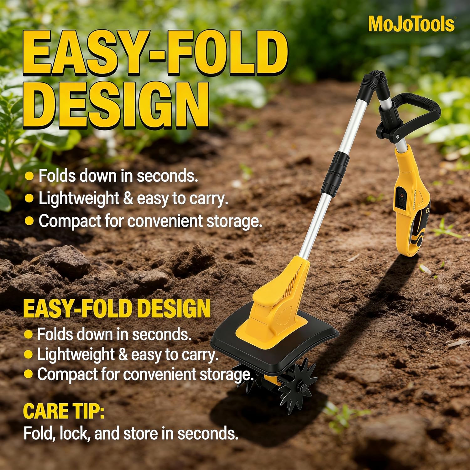 21V Cordless Tiller Cultivator, 360RPM Electric Garden Tiller with 2 x 3.0Ah Batteries, 9-Inch Width & 7-Inch Depth, Lightweight Rototiller for Raised Beds, Flower Beds & Soil Cultivation