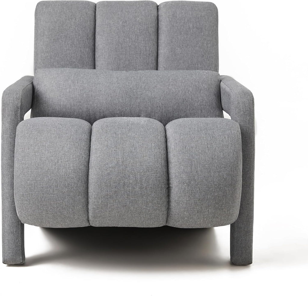 Christopher Knight Home Smyth Modern Armchair, Upholstered Accent Chair,Minimalist Lounge Chair, Cozy Seating Chair,Bedroom Chair,with Linen Fabric and a Pillow, Gray