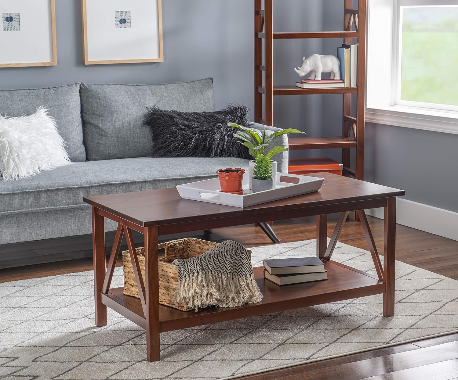 Linon Home Dcor Linon Home Decor Titian Coffee Table, 44.02'w x 21.97'd x 20'h, Antique Tobacco