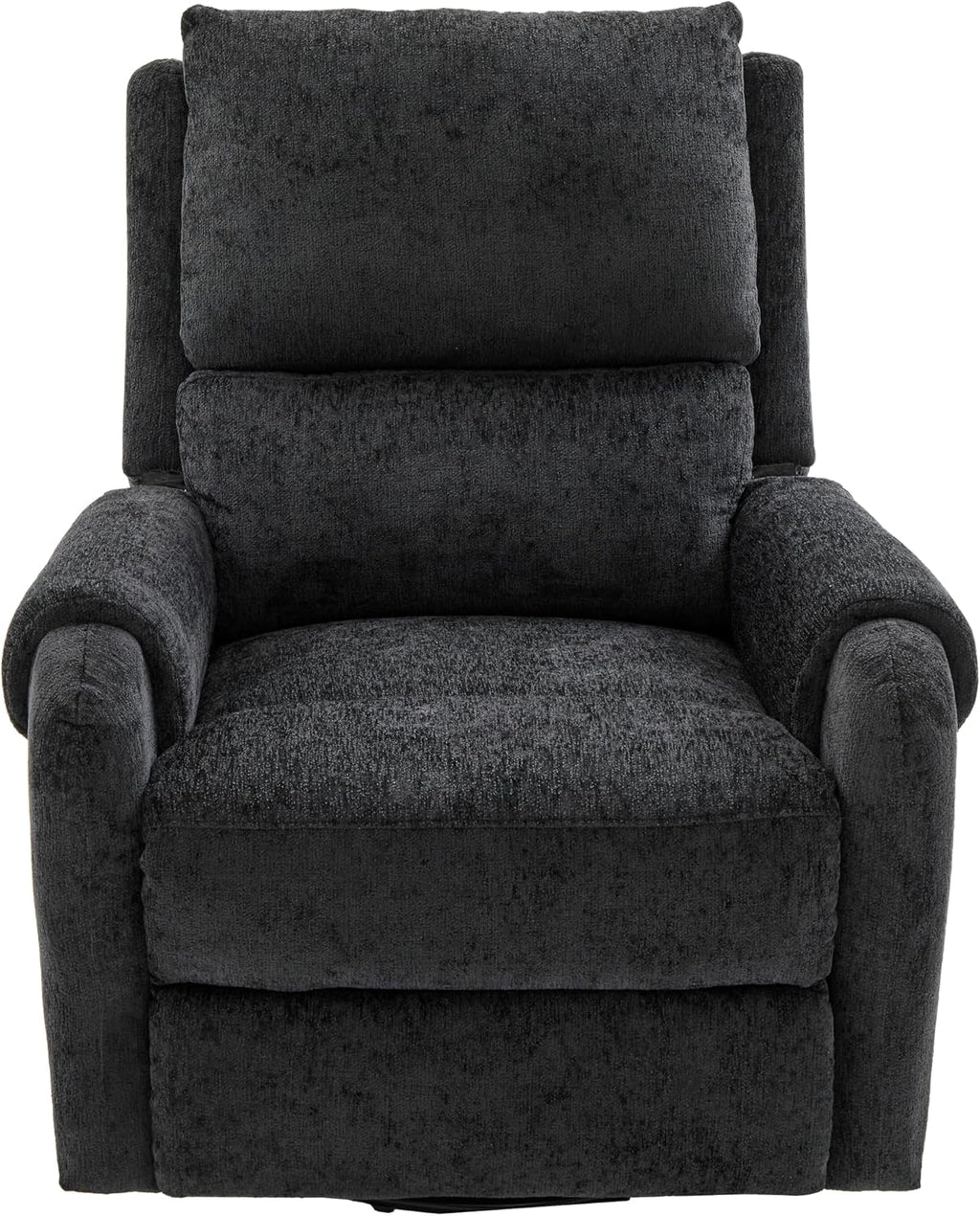 Christopher Knight Home Harper Massage Recliner Chair with 8 Modes, Chenille Upholstered Recliner Sofa, Swivel Massage Chair with a Side Storage Pocket for Living Room/Bedroom, Head Support, Black
