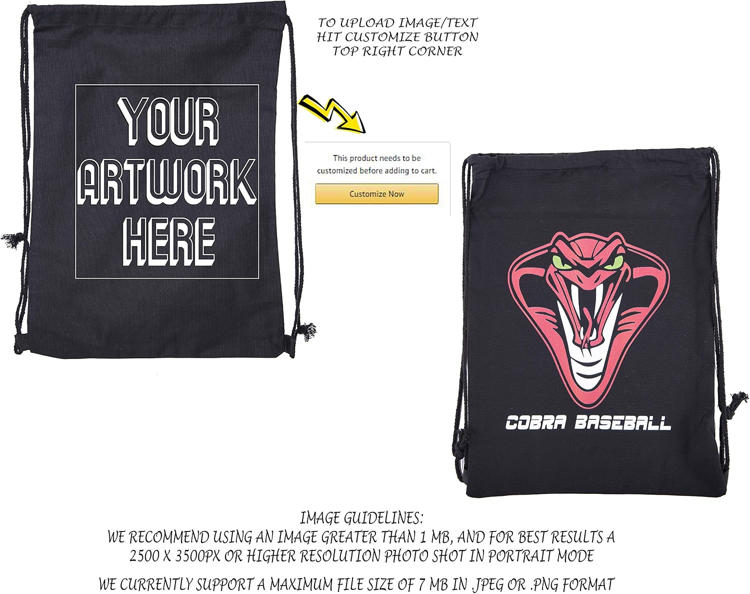 Mato & Hash Wholesale Custom Drawstring Backpacks, Personalized Promotional Cotton Bags - 20PK Natural CE2725