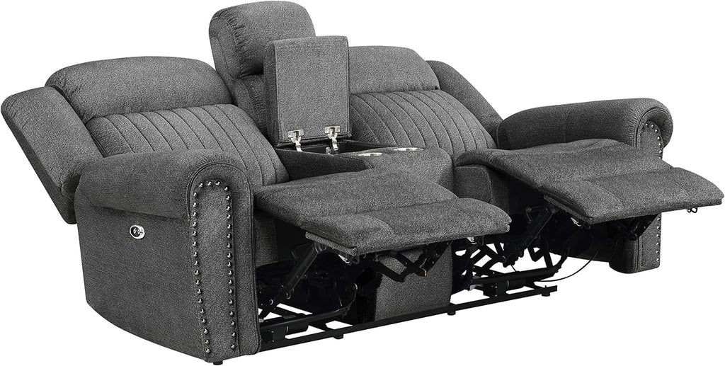 Lexicon Dakota 2-Piece Power Reclining Living Room Set, Charcoal