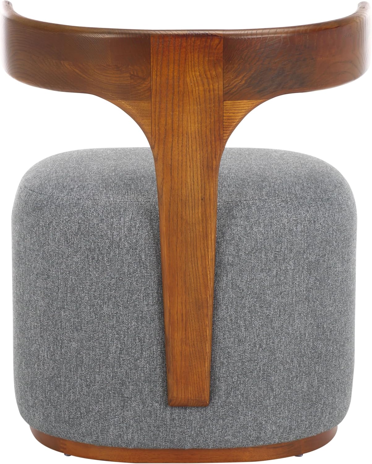 SAFAVIEH Home Collection Oreus Mid-Century Modern Grey Linen/Brown Walnut Solid Wood Accent Chair