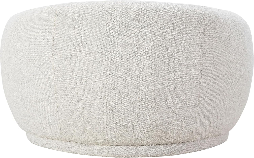 Meridian Furniture 693Cream-C Hyde Collection Modern | Contemporary Boucle Fabric Upholstered Accent Chair with Rounded Back, Cream, 42' W x 38' D x 27.5' H