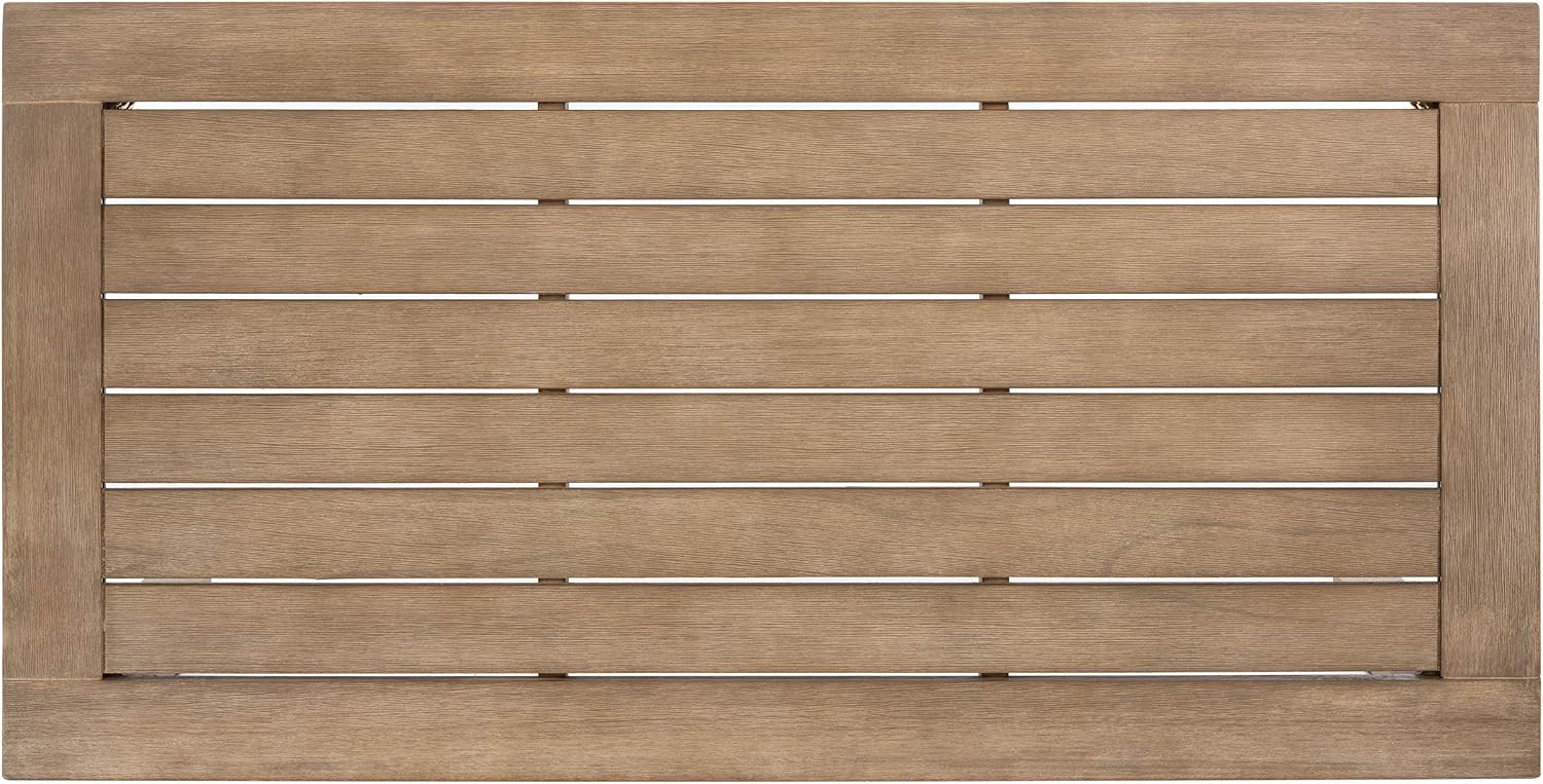 SAFAVIEH Couture Outdoor Patio Furniture Collection – Santa Cruz Coffee Table, Natural Eucalyptus Wood Slatted Top, Modern Outdoor Accent Table (CPT1016A)