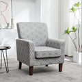 Container Furniture Direct Contemporary Accent Arm Chair with Birch Wood Frame and Velvet Upholstery, Armchair for Office and Living Room Decor, Removable Cushions, 03 Printed Fabric