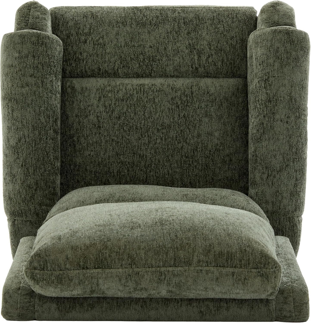 Christopher Knight Home Harper Massage Recliner Chair with 8 Modes, Chenille Upholstered Recliner Sofa, Swivel Massage Chair with a Side Storage Pocket for Living Room/Bedroom, Head Support, Green