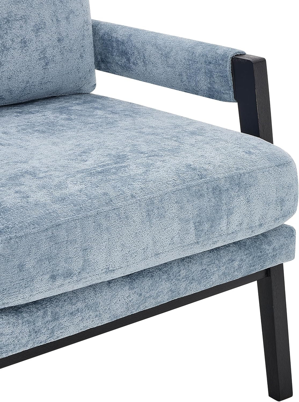 Roundhill Furniture Kelly Mid-Century Modern Chenille Upholstered Accent Armchair, Blue