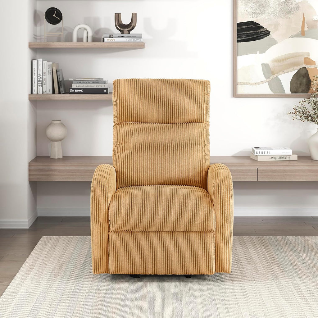 Lexicon Power Lift Recliner Chair for Elderly with Remote Control, Gentle Lift Motion, Side Pocket Armrest, Corduroy Upholstered Electric Recliner for Living Room/Bedroom, Easy Assembly, Yellow