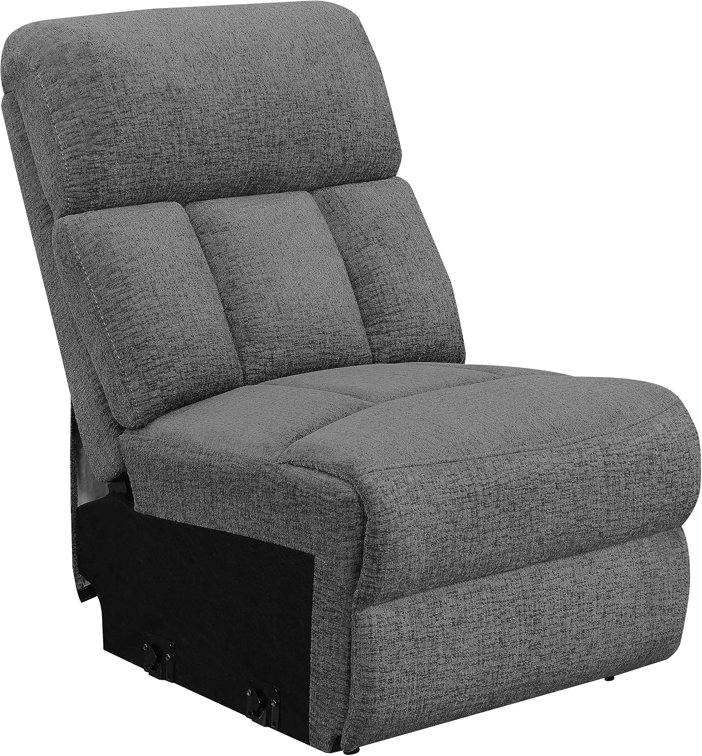 Coaster Home Furnishings - Bahrain - Upholstered Reclining Sofa with Dual Recliners, Pillowtop Arms, Tufting Accents and Transitional Style - Living Room - 99-Inch - Charcoal - 609541