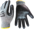 Heavy Duty Premium Knit Latex Palm Gloves, Double Dipped Coating, Black/Gray (BGEGBLK,240)