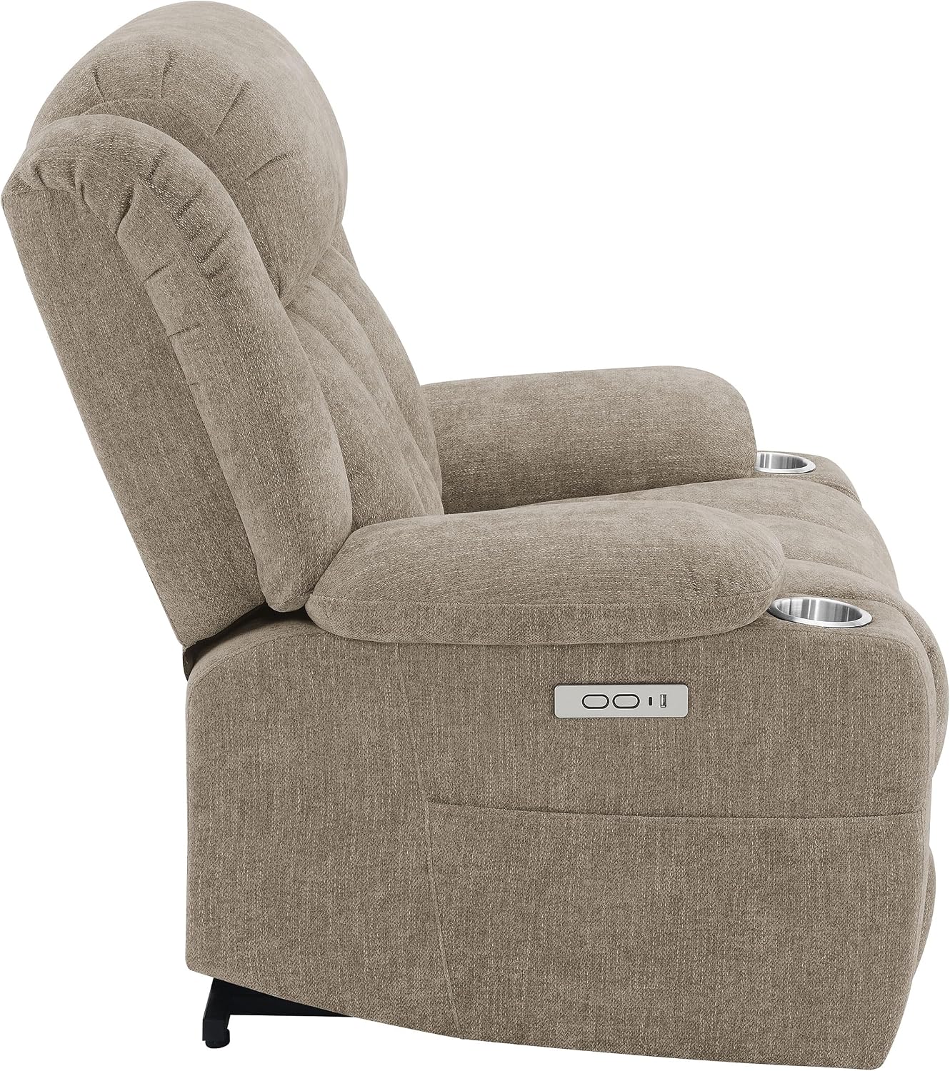 Coaster Home Furnishings - Houston - Fabric Upholstered Power Lift Recliner Chair with Power Panel with USB Port, Cup Holders and Pillowtop Arms - Living Room - Camel - 602274P