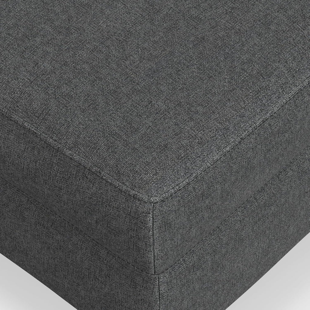 SIMPLIHOME Ava Sofa and Ottoman in 100% Recycled Polyester Performance Fabric, Pebble Grey, 90-inch-Wide 3-Seater Couch and Matching 36-inch-Wide Table Ottoman for Living Room, 2-Piece Set