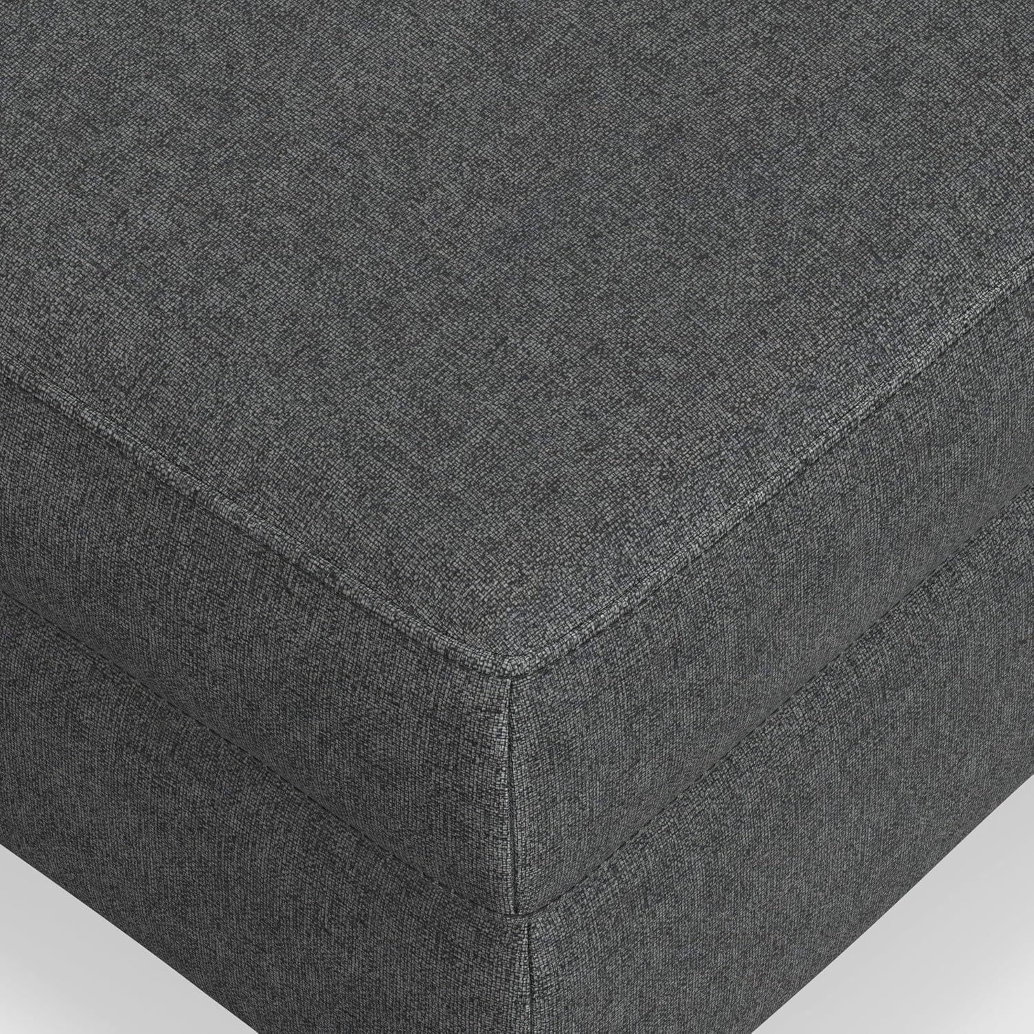 SIMPLIHOME Ava Sofa and Ottoman in 100% Recycled Polyester Performance Fabric, Pebble Grey, 90-inch-Wide 3-Seater Couch and Matching 36-inch-Wide Table Ottoman for Living Room, 2-Piece Set
